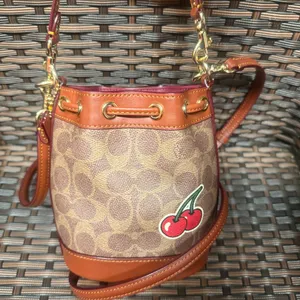 Coach Mini Bucket Bag In Signature Canvas With Sticker Print CW300 thumbnail 3