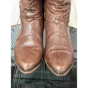 Vintage Mobility Sport Women’s Brown Leather Slouch Western Boots Metal Toe 7B thumbnail 8