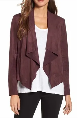 ✨ KUT FROM THE KLOTH Tayanita Faux Suede Jacket In Burgundy✨ thumbnail 1