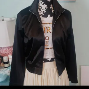 Nasty Gal black satin bomber jacket thumbnail 2