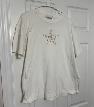 Bob Mackie Studio Vintage White Star T-Shirt thumbnail 6