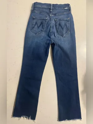 Mother The Tripper Ankle Fray Jeans Size 25 Blue Crop Raw Hem Premium Denim thumbnail 6