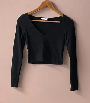 Supré Black Long Sleeve Crop Top Size XS thumbnail 1