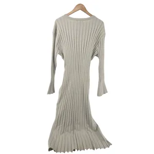Mayas Place Sweater Dress Womens 2XL Bone Ribbed Maxi Long Sleeve‎ Ribbed Knit thumbnail 4
