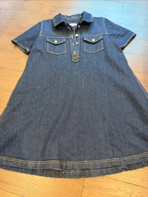 LOFT Mini Denim Pocket Dress Size Small - C1-303 thumbnail 4
