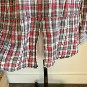 Free People Flannel Shirt Red And Gray Button Down Lined Size S thumbnail 5