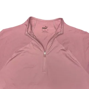 PUMA 1/4 Zip Performance Long Sleeve Top Women's Medium Dusty‎ Rose EUC thumbnail 3
