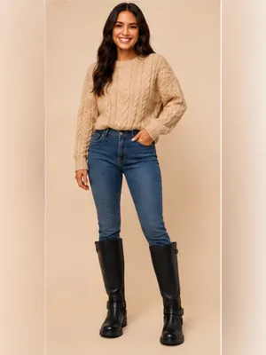 Billini Kaylen Riding Boots in Black, an edgy, knee-high moto/biker boot size 9 thumbnail 11
