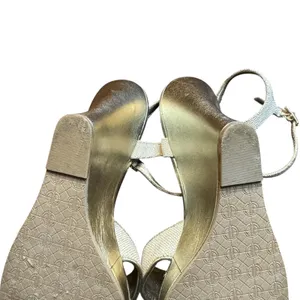 Lilly Pulitzer Shoes Womens Size 9.5 Gold Wedge Strappy Sandals‎ Ankle Strap thumbnail 9