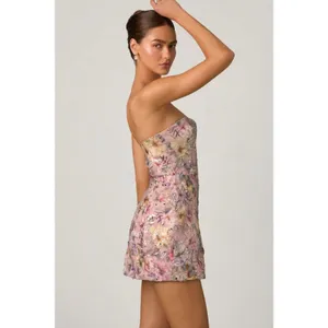 Oh Polly Galia Embellished Convertible Lace-Up Gown Dress Floral Pink size 6 New thumbnail 5