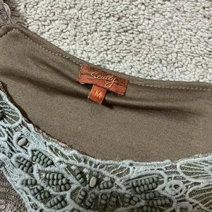 Scully Beige Lace Crochet Knit Asymmetrical Hem Forrest‎ Fairy Grunge Tunic Top thumbnail 5