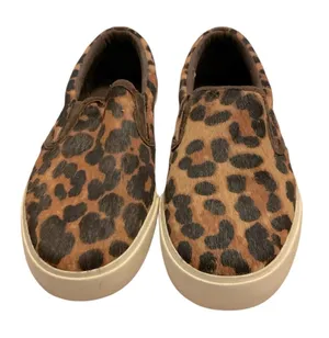 Lauren Ralph Lauren Cedar II Slip On Shoes Womens 6B Leopard Print Calf Hair thumbnail 1