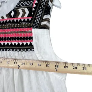 Country Road Bohemian Embroidered Sleeveless Blouse Boho Southwestern‎ Top, Sz S thumbnail 7