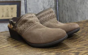Earth Origins Womens Cady Suede Strap Back Clogs Brown 8.5W thumbnail 1