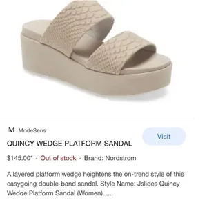 J/Slides NYC Womens 8.5 Taupe Snakeskin Embossed Leather Platform‎ Slide Sandals thumbnail 10