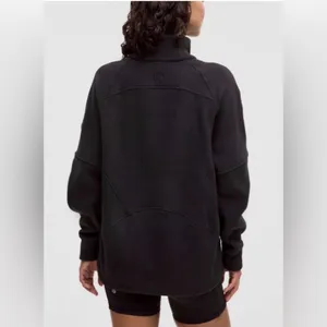 Lululemon Scuba Oversized‎ Funnel-Neck Half Zip Black Size M/L Fleece Sweatshirt thumbnail 2
