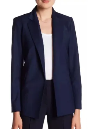 THEORY “SEDEIA LS” OPEN FRONT BLAZER WOOL BLEND 4 thumbnail 1