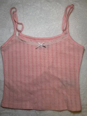 Edikted Coquette Y2K Fairy Bow Lace Trim pink crop cami top Size Small thumbnail 1