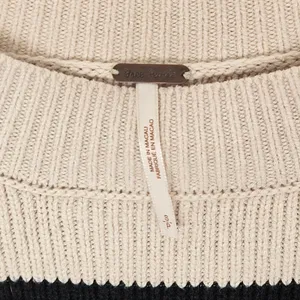 Free People Easy Street Striped Crop Sweater Cream‎ Black Knit Womens Small thumbnail 7