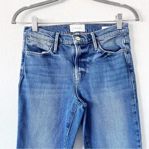 Frame Le High Straight High Rise Jeans in Hagen thumbnail 3