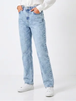 Avec Les Filles Light Wash High Waist Straight Leg Button Fly Jeans Size 27 thumbnail 11