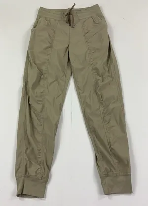 CRZ YOGA Women's Small 4/6 Khaki Striped Ruched Pocket Joggers 28" RS34 thumbnail 1