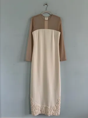 NWT Antonio Melani x Elizabeth Damrich Babe Mesh Crepe Soutache Pearl Maxi Dress thumbnail 5