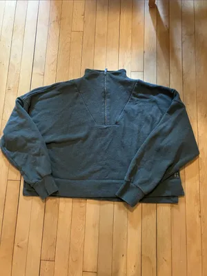 Sweaty Betty Nestle Up Green Quarter Zip Knit Sweatshirt Size XXL thumbnail 8