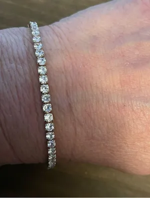 Cubic Zirconia adjustable slide tennis bracelet thumbnail 2
