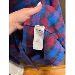 Patagonia Women's Sz 4 Flannel Long‎ Sleeve Organic Cotton Plaid Shirt thumbnail 3