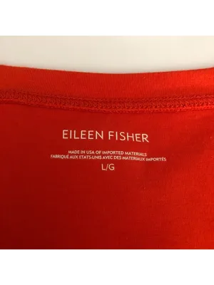 Eileen Fisher Womens T-Shirt Dress Orange L Organic Cotton Spandex Short Sleeve thumbnail 3