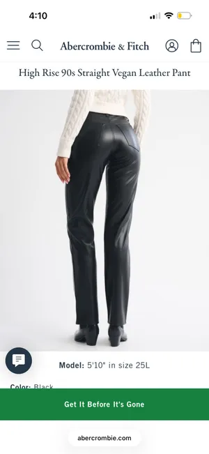 Abercrombie Faux Leather High-Rise Pants thumbnail 2
