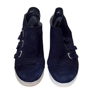 Stuart Weitzman Navy Blue Suede Triple‎ Strap Sneakers Women's 9.5 M 73188 thumbnail 2