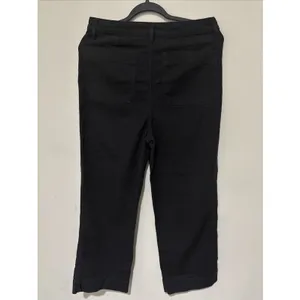 Quince High Rise Women’s Bella Stretch Patch Pocket Wide Leg Pants Black 29 thumbnail 7