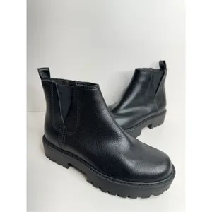 Zodiac‎ Ankle Booties Size 5 Black Chunky Sole Block Heel Faux Leather Boots thumbnail 6