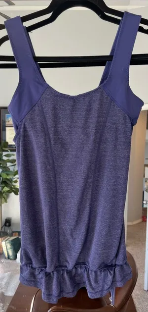 Lululemon Run For Your Life Size 6 Purple Tank Top long shirt with cinch waist thumbnail 1
