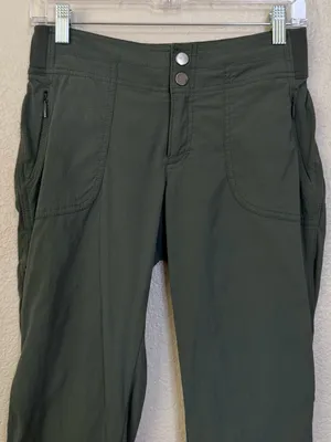 Athleta Jasper Green Hiking Stretch Trekkie Capri Pants, Sz Small thumbnail 3