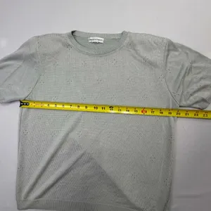 Draper's & Damon's Short Sleeve Pointelle Knit Sweater Sage Green thumbnail 5