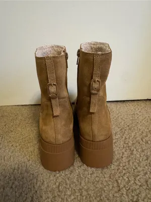 Jessica Simpson Ulalie Suede Platform Lug Booties in Tuscan Tan Size 5.5 thumbnail 5