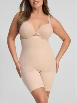 SPANX Seamless Power Nude High Waisted Mid Thigh Shapewear Shorts Women’s Size M thumbnail 1