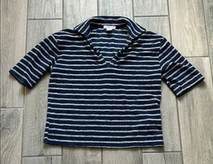 Sincerely Jules Striped Polo in Navy thumbnail 1