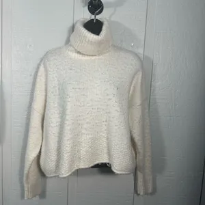 Madewell Sadler Turtleneck Ivory Sweater Size Medium NWOT thumbnail 3