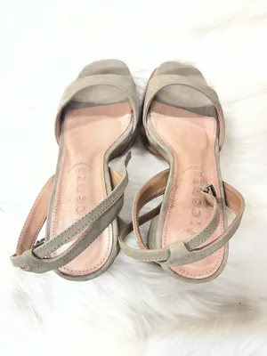 NEW Anthropologie Vicenza Strappy Platform Heels in Olive Green size 6 women’s thumbnail 7