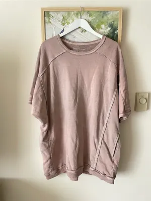 Free People We The Free Mari Muscle Sweatshirt Dress Size Medium in Dusty Plum thumbnail 3