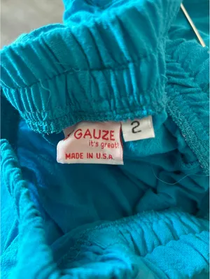 NWT B'Gauze Blue Cotton Baggy Casual Pants Size 2 (L/XL) Boho High Waist thumbnail 4