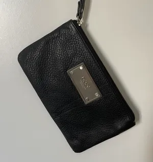 DKNY Black Leather Clutch thumbnail 1
