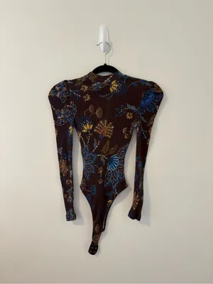 FARM Rio Garden Brown Bodysuit XXS thumbnail 3