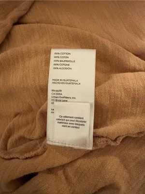 Free People 100% Cotton Cropped Lettuce Hem Tee in Beige thumbnail 5