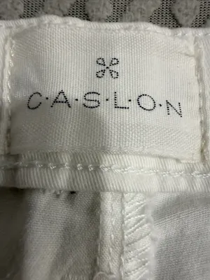 Caslon Cotton Chino Cropped Pants Pockets Straight White Stretch Women Size 12 thumbnail 8