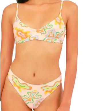 Blackbough Liv Pink Floral Colorful Psychedelic Print Bikini Womens Small thumbnail 1